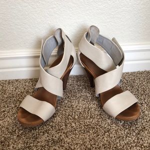 Theory leather wrapped heels